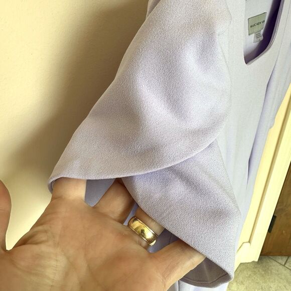 Marc New York Dress 6 Midi Silver accent zipper Lilac Purple Tulip Sleeve - Picture 4 of 8